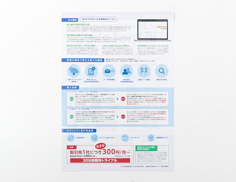 Webサイト制作実績 株式会社リーピー チラシ