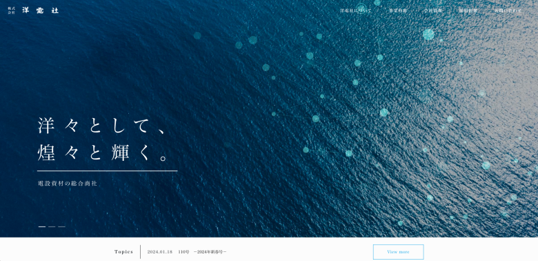 洋電社の実際のサイトデザイン